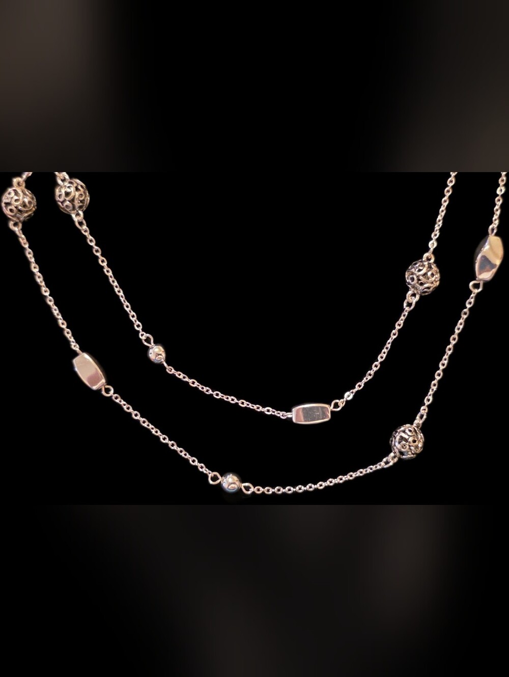 Multi-Bead Layered Necklace - Picture 2 of 2